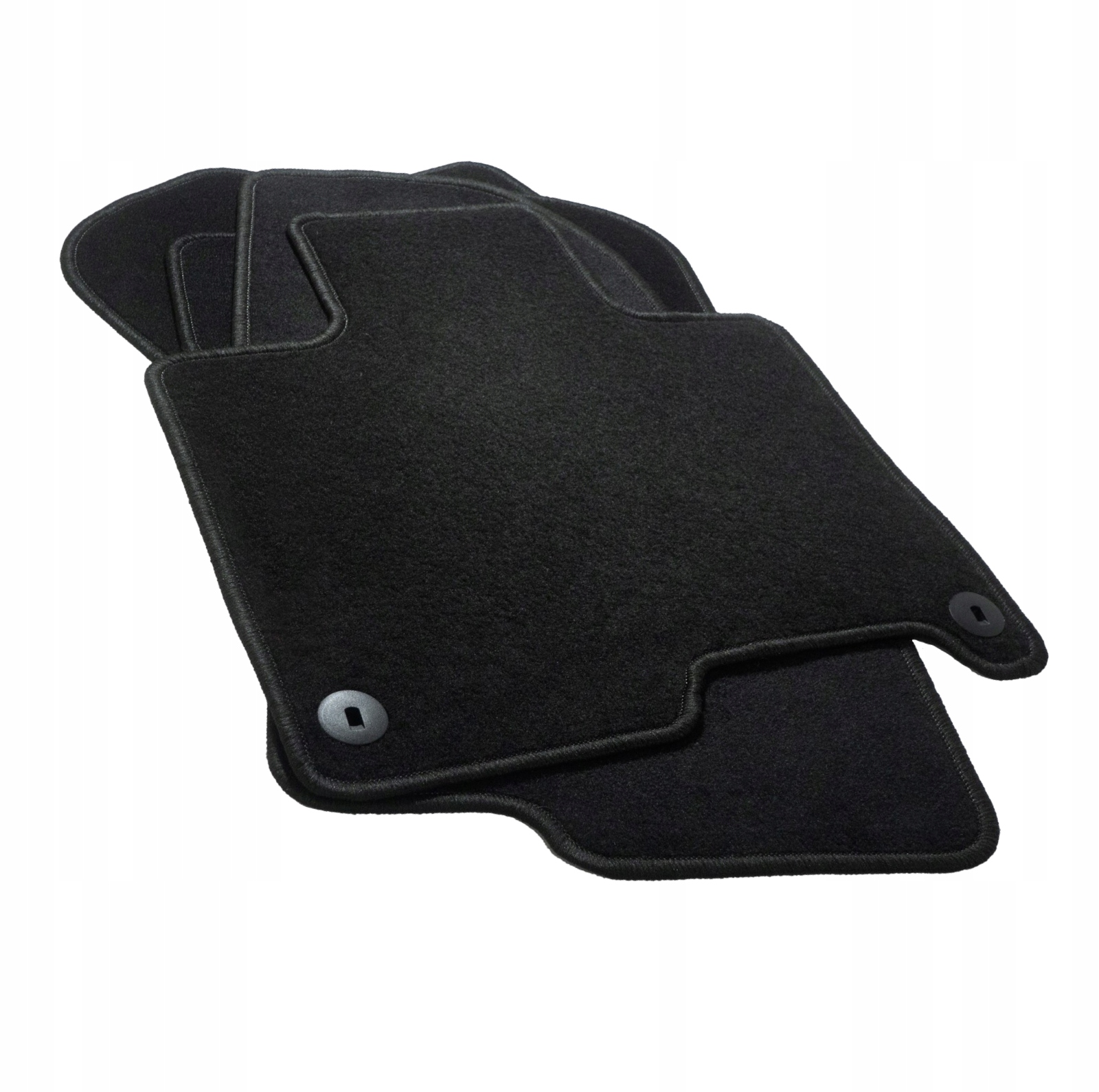 Dywaniki samochodowe welurowe komplet dedykowane stopery i kształt czarne