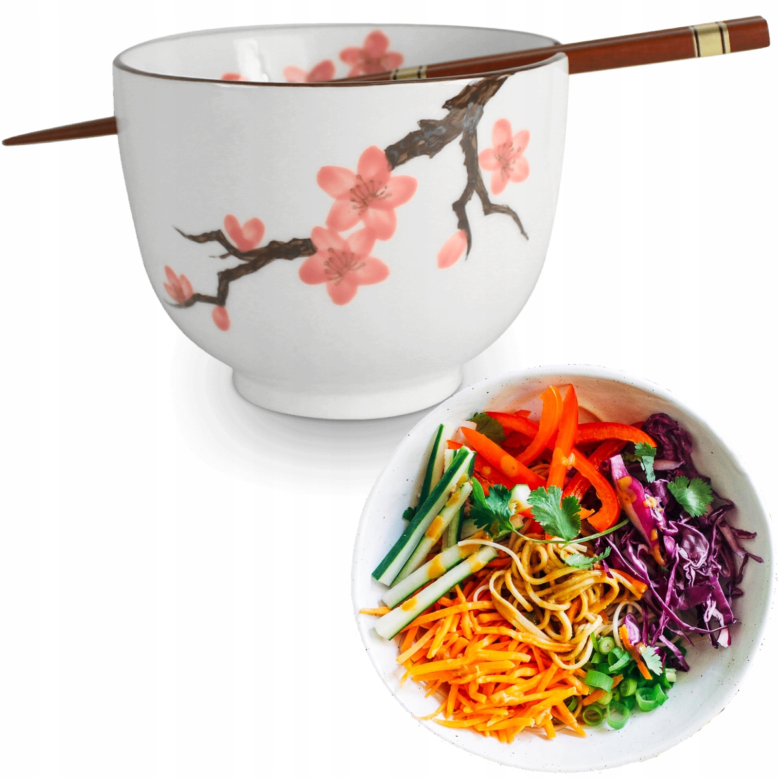 

Miseczka z Pałeczkami Do Zupy Makaronu Soba Sakura