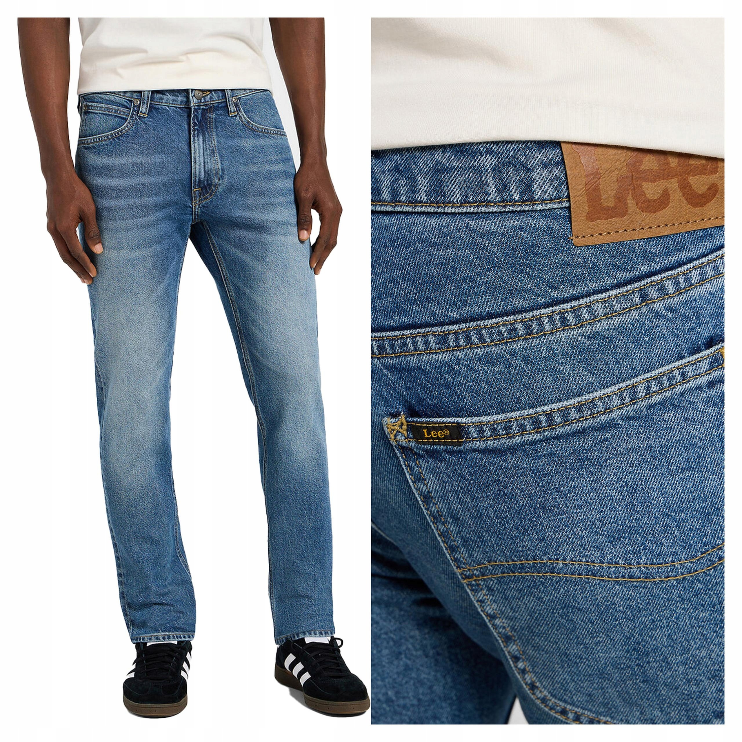Pánské kalhoty Lee Luke Modré bavlněné džíny Slim Tapered W32 L32