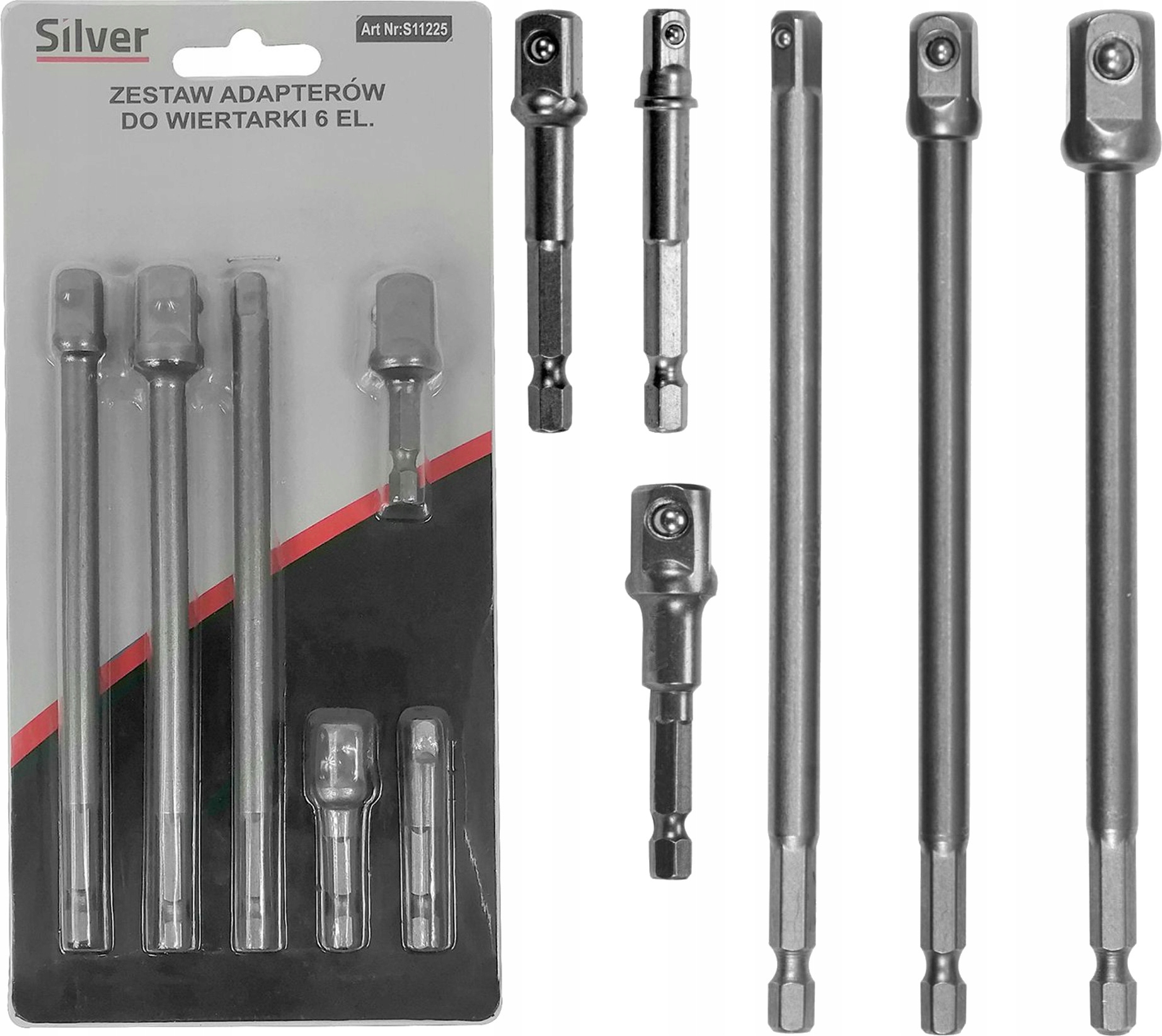 ADAPTER DO NASADEK HEX REDUKCJE 1/4 3/8 1/2 6el.