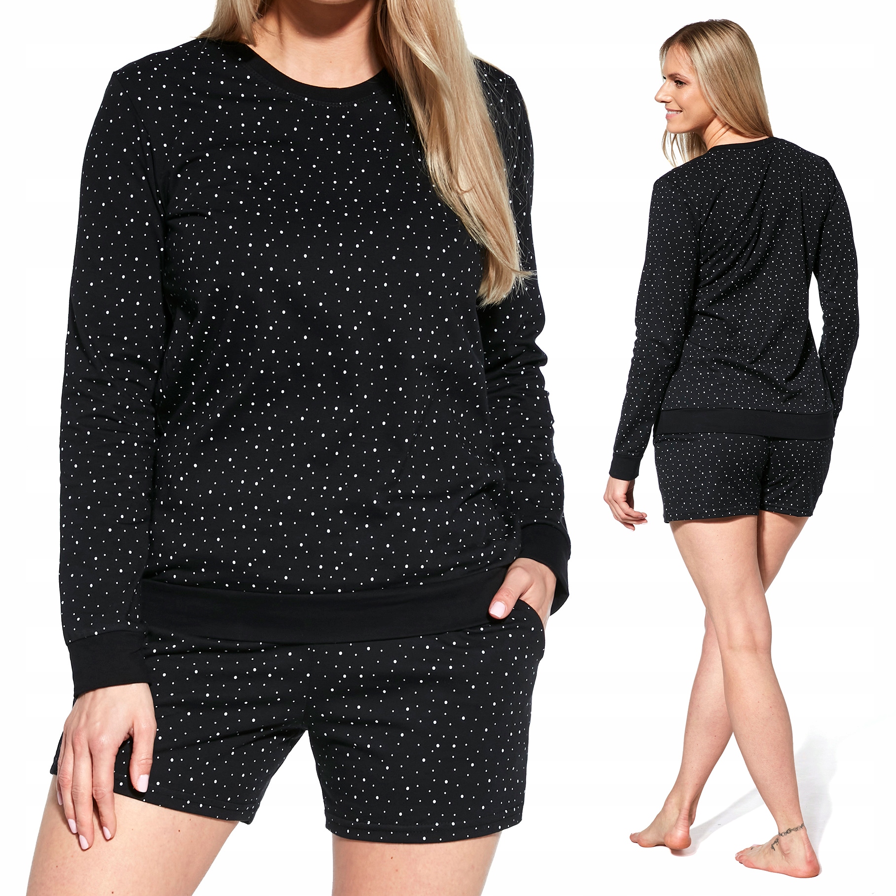 Dámské bavlněné pyžamo Cornette s dlouhým rukávem S