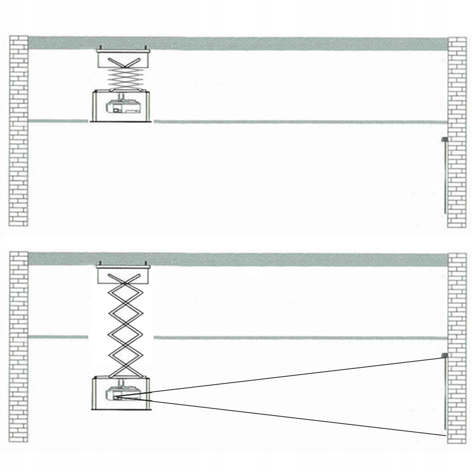 VEVOR Uchwyt na Projektor Podnośnik Projektora 1m Typ uchwytu sufitowy