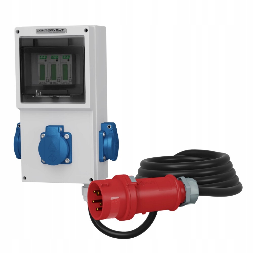 Mobilní elektroměr 16A MID zásuvky 3x230V Doktorvolt 4319