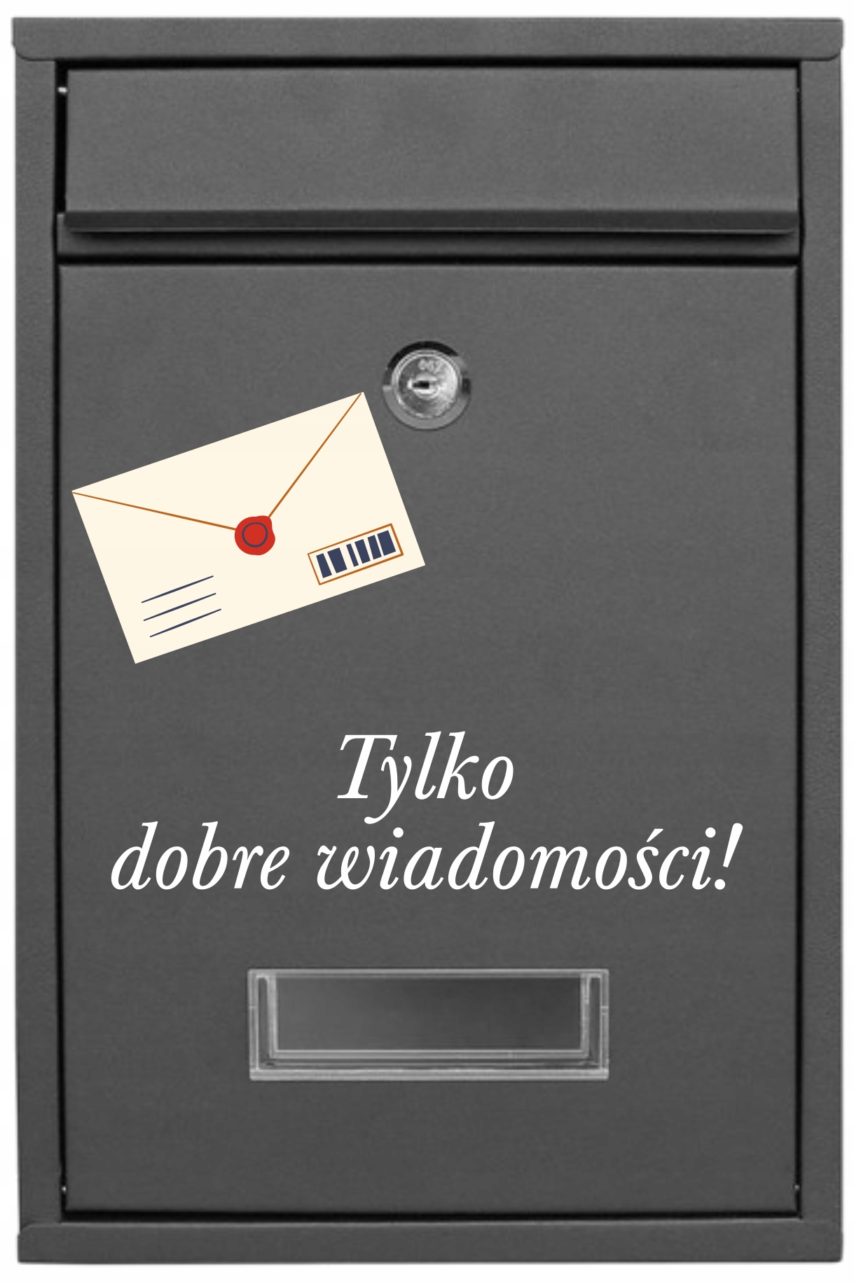 poštovní schránka na Oplocení Dům nápis s potiskem Jen dobré zprávy!
