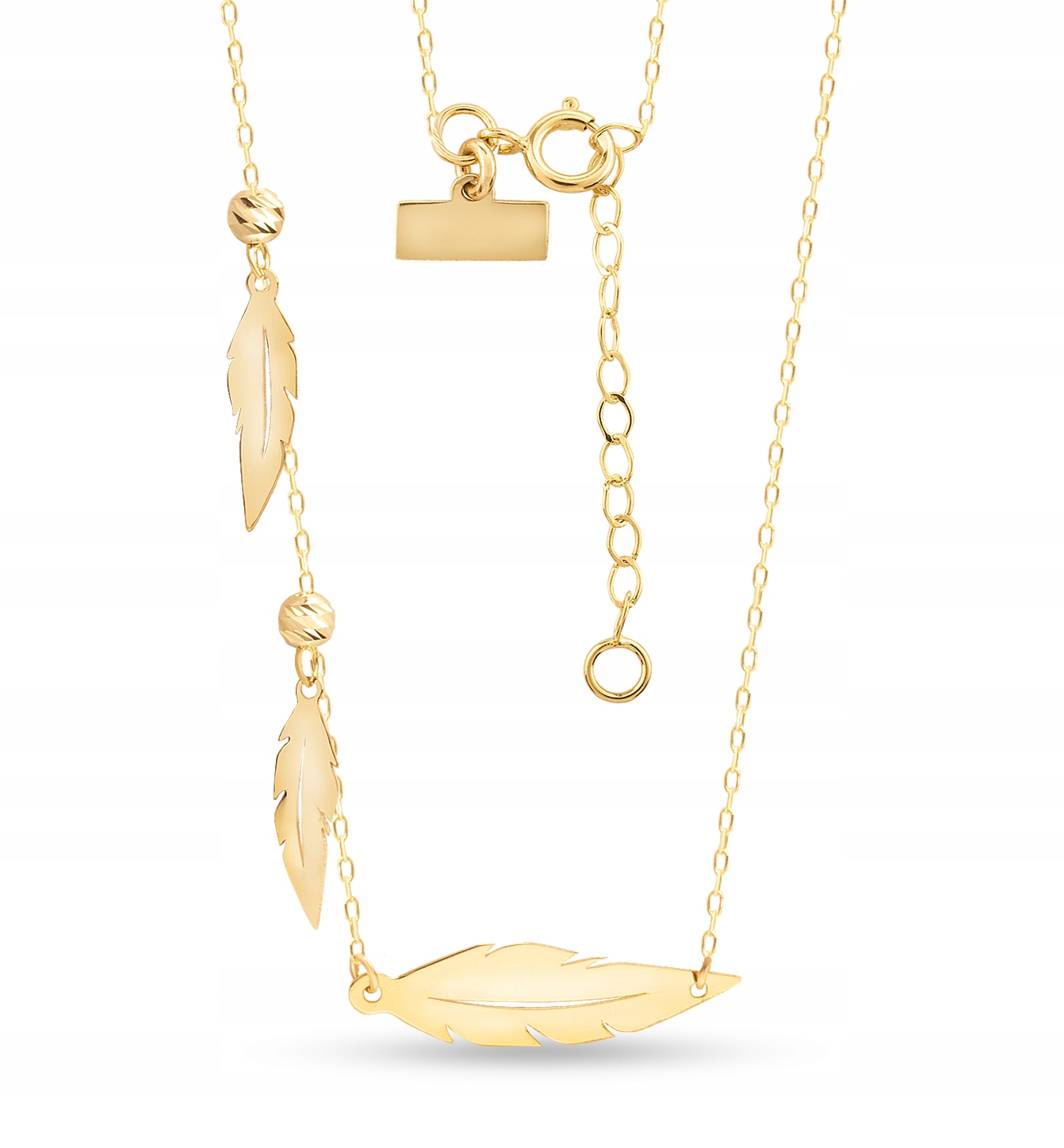 

Złoty Naszyjnik Gwiazd Piórka Celebrytka 585