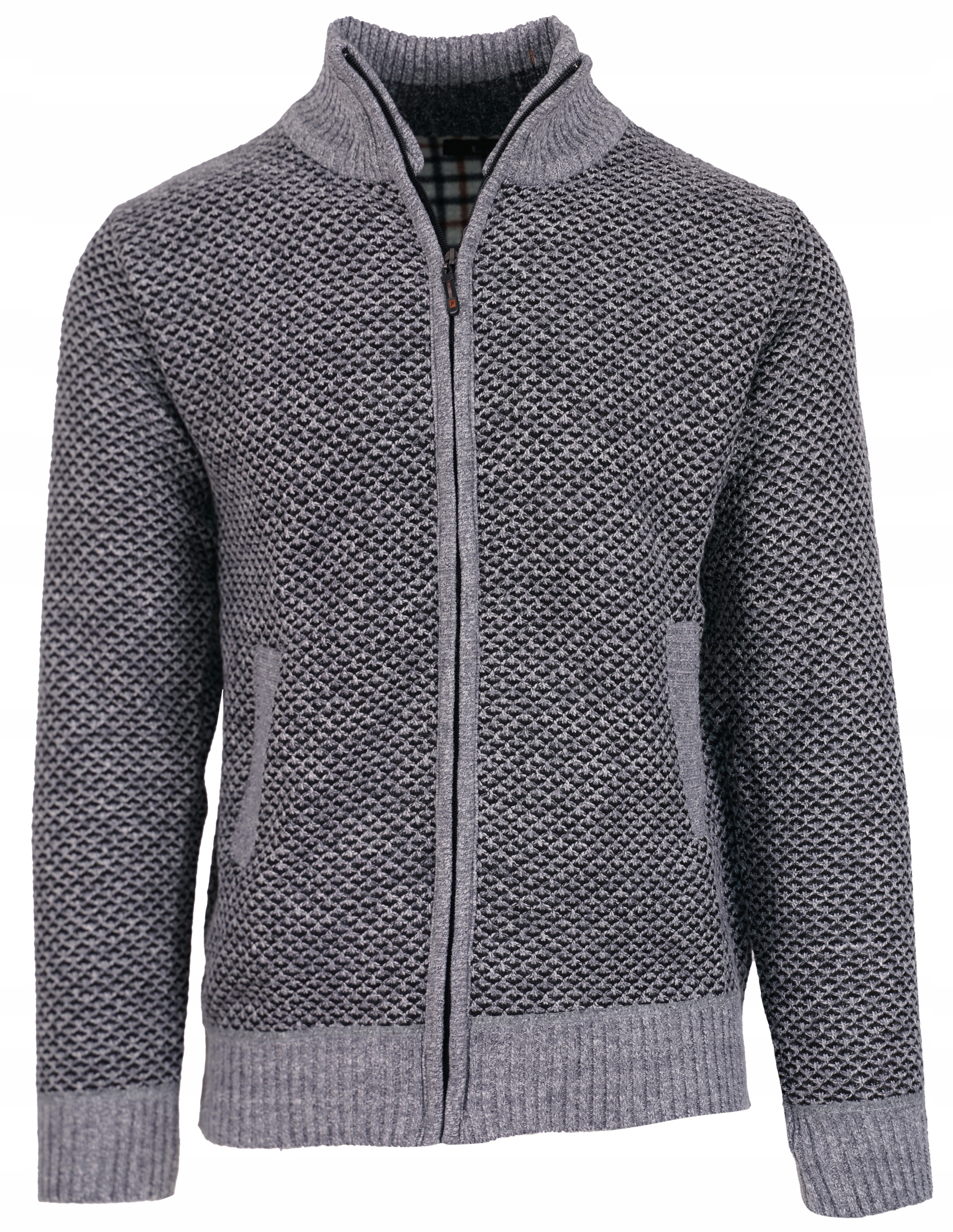 

Sweter Męsk Ocieplany Rozpinany Na Polarze Siwy XL