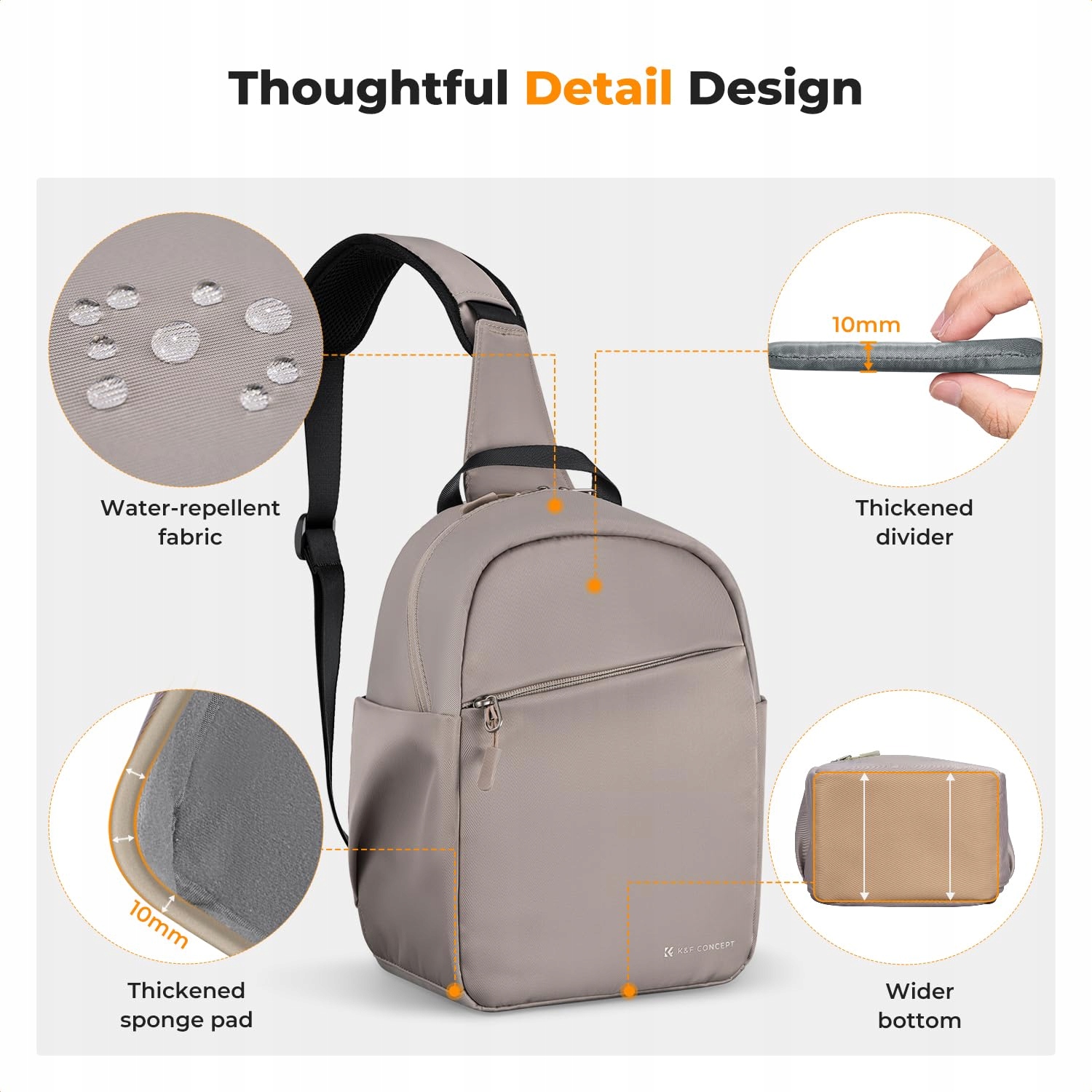 K&F CONCEPT Torba Na Aparat Wodoodporna Regulowany Pasek Na Ramię DSLR — miniatura 4