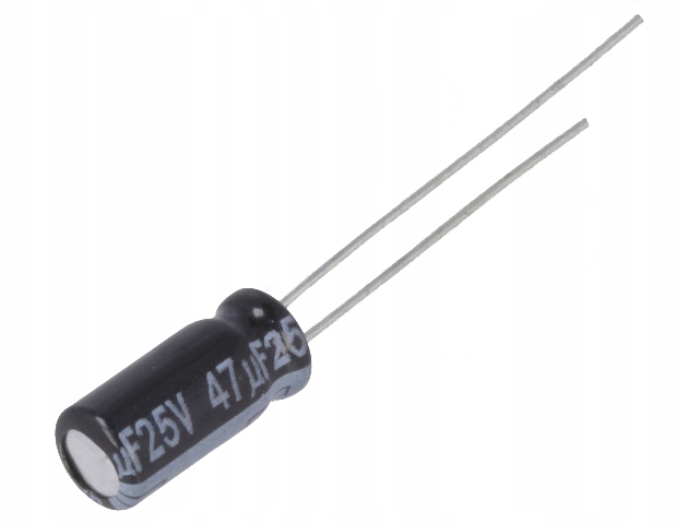 

EEUFR1E470 Kondensator 47uF 25VDC 5x11mm
