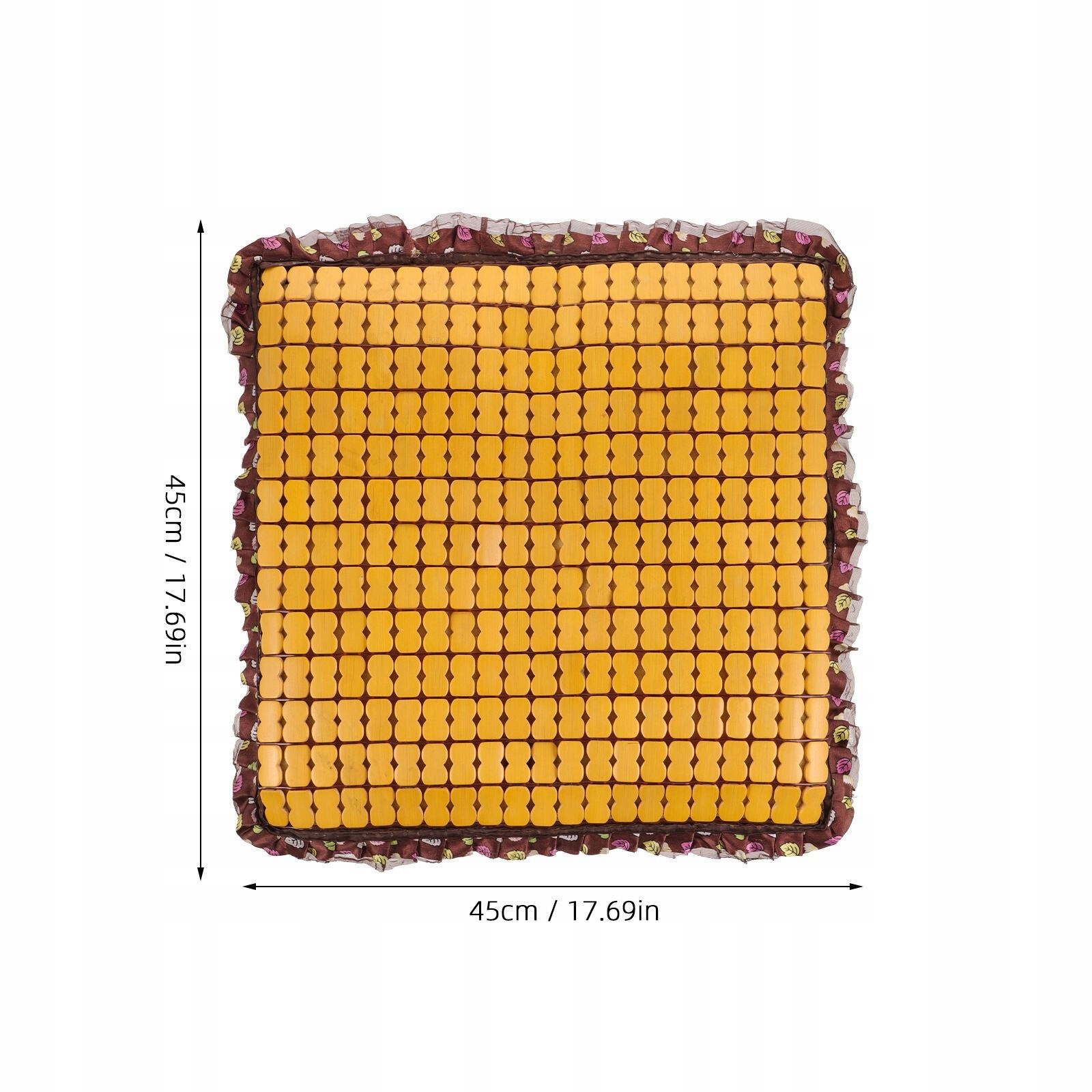 Auksinės spalvos bambukinė automobilio sėdynės pagalvėlė vasarai 45 x 45 cm - 12