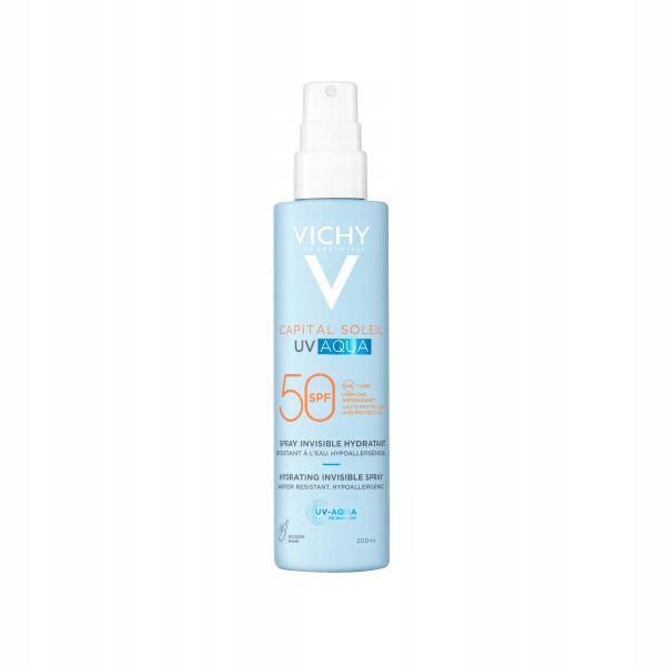 Spray ochronny do twarzy ciała Vichy Capital Soleil Uv-aqua SPF50 200ml