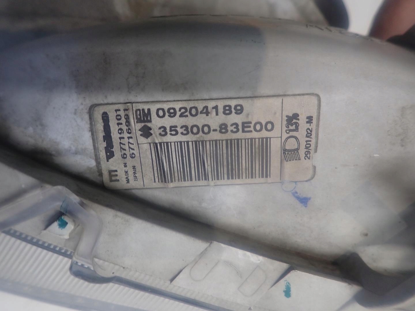 light front front left OPEL AGILA A 09204189