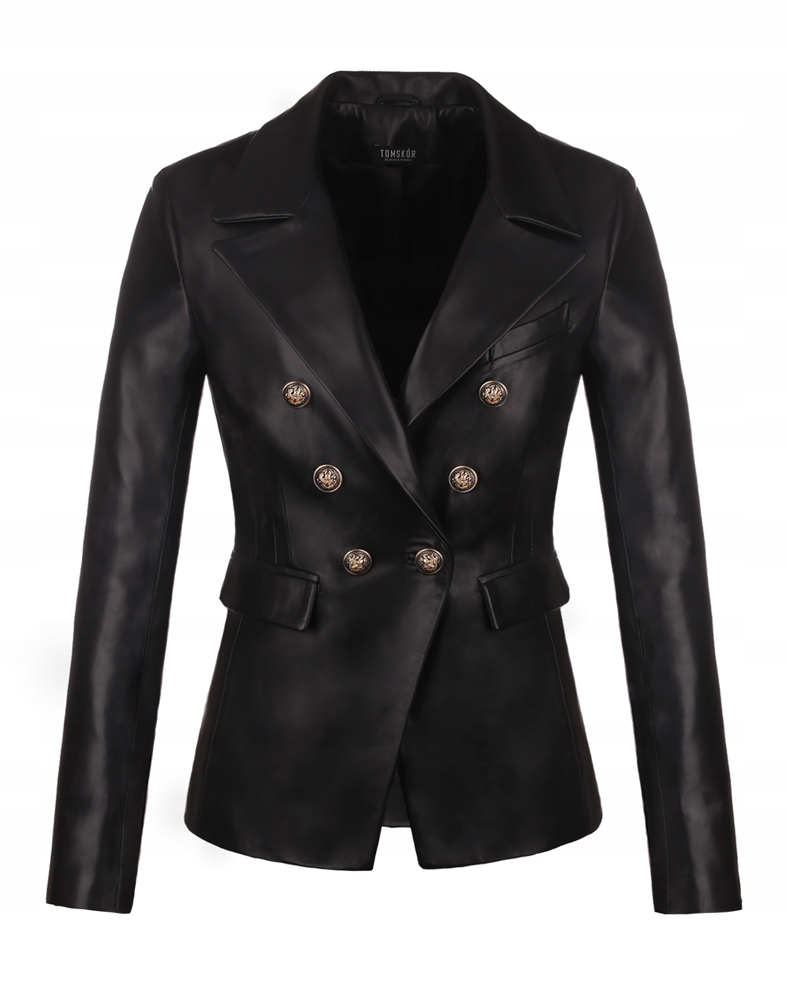 Elegantní Černá Kožená Sako Dámská Balmain S/36