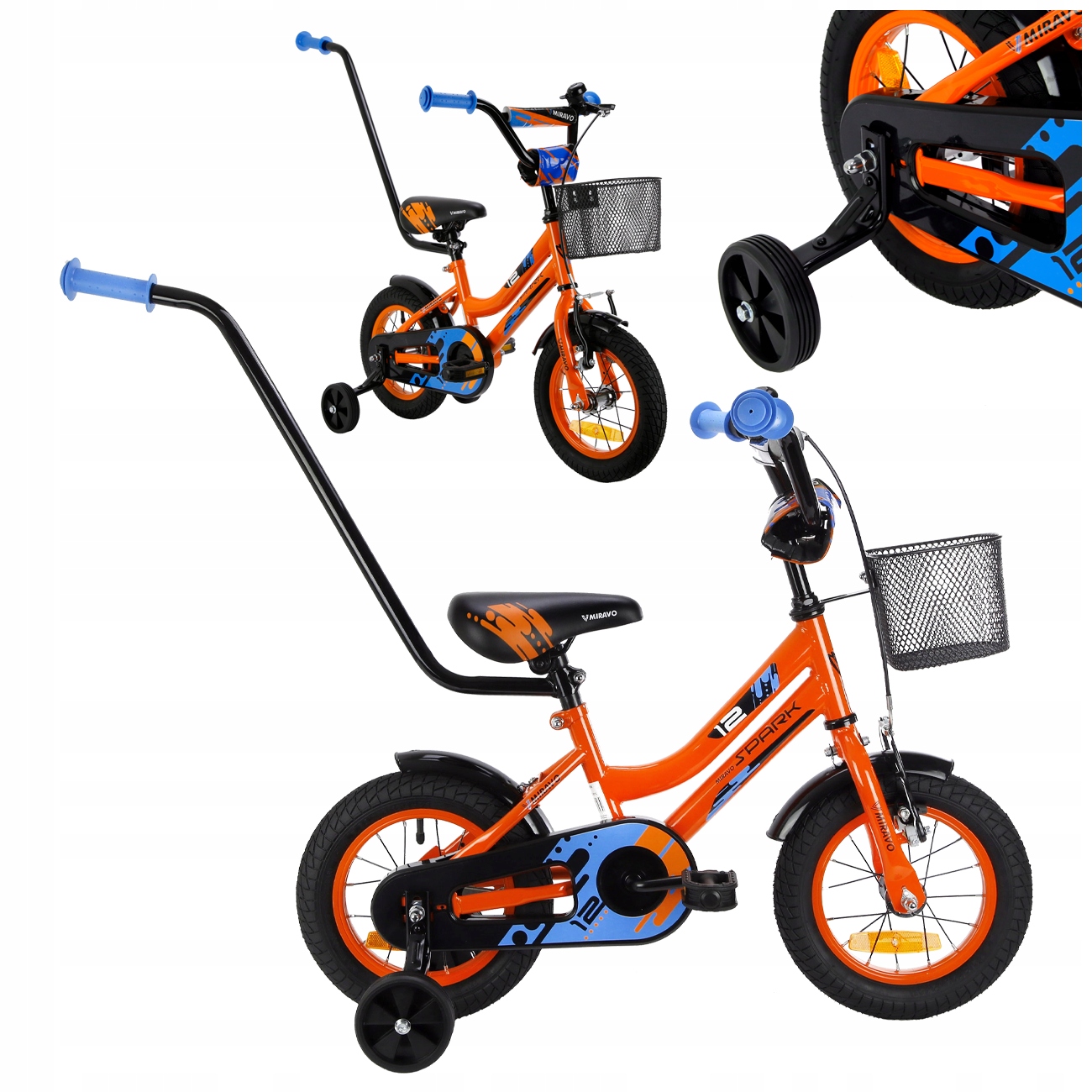 Rowerek Dziecięcy 12 Cali Miravo Rower Dla Chłopca Koszyk Prowadnik