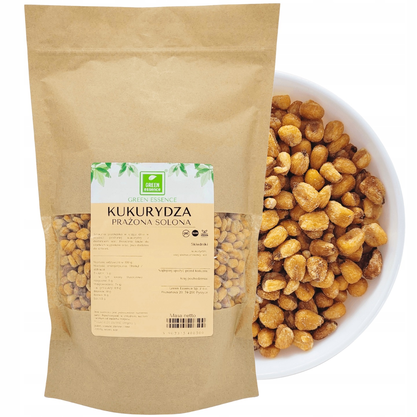 2x Green Essence Pražená kukuřice solená 1 kg slaná křupavá svačinka