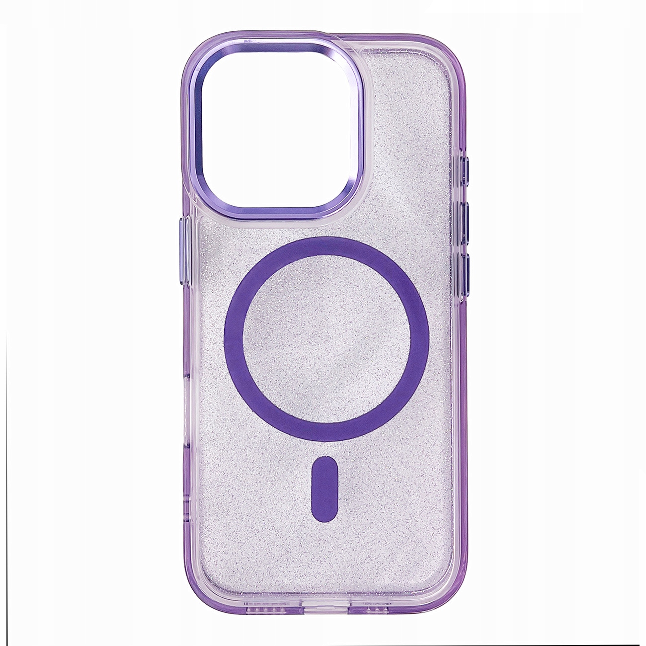 Etui Glitter Case MagSafe na iPhone 16 Pro fioletowe z brokatem Hurtel