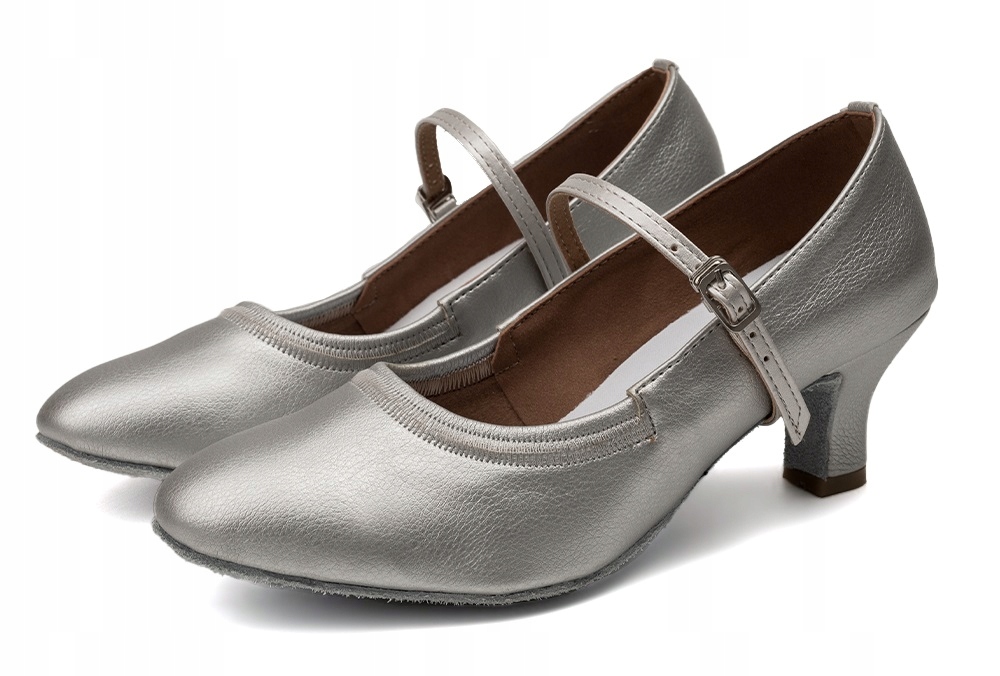 Buty Do Tańca Taneczne Standardu Srebrne 5cm