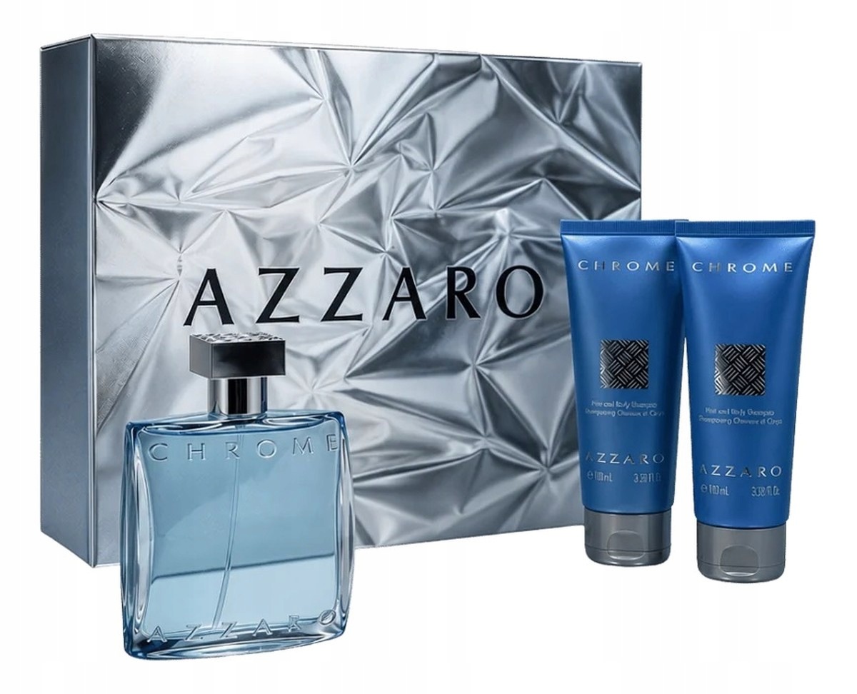Azzaro Chrome sada toaletní voda sprej 100 ml sprchový gel 2x75 ml