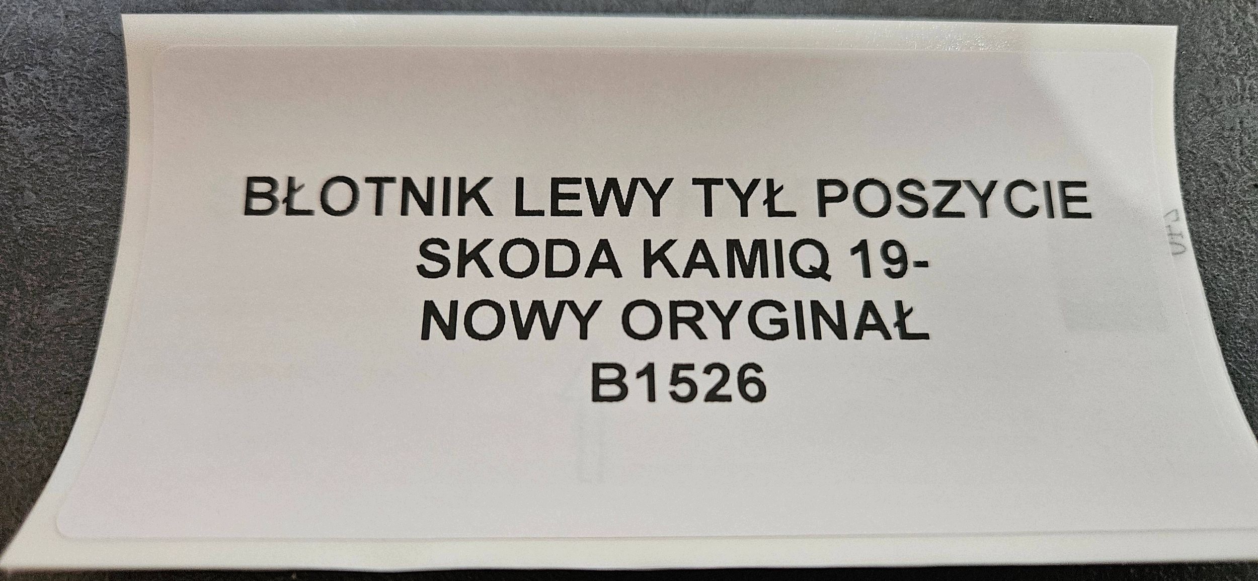 fender side left rear part SKODA KAMIQ 19- new original