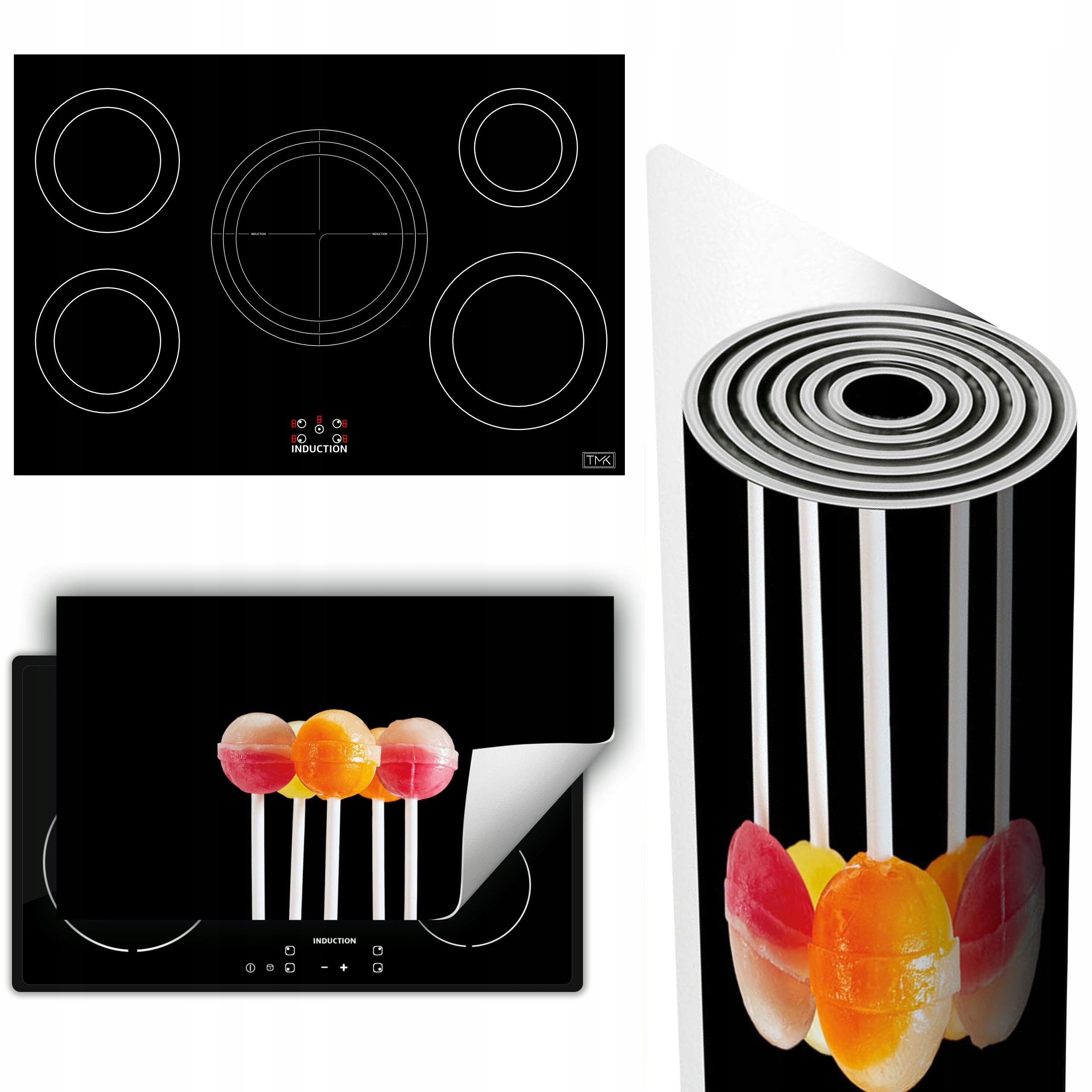 Vinylová Podložka Na Ochranu Kuchyňské Desky 90x52 černá lízátko