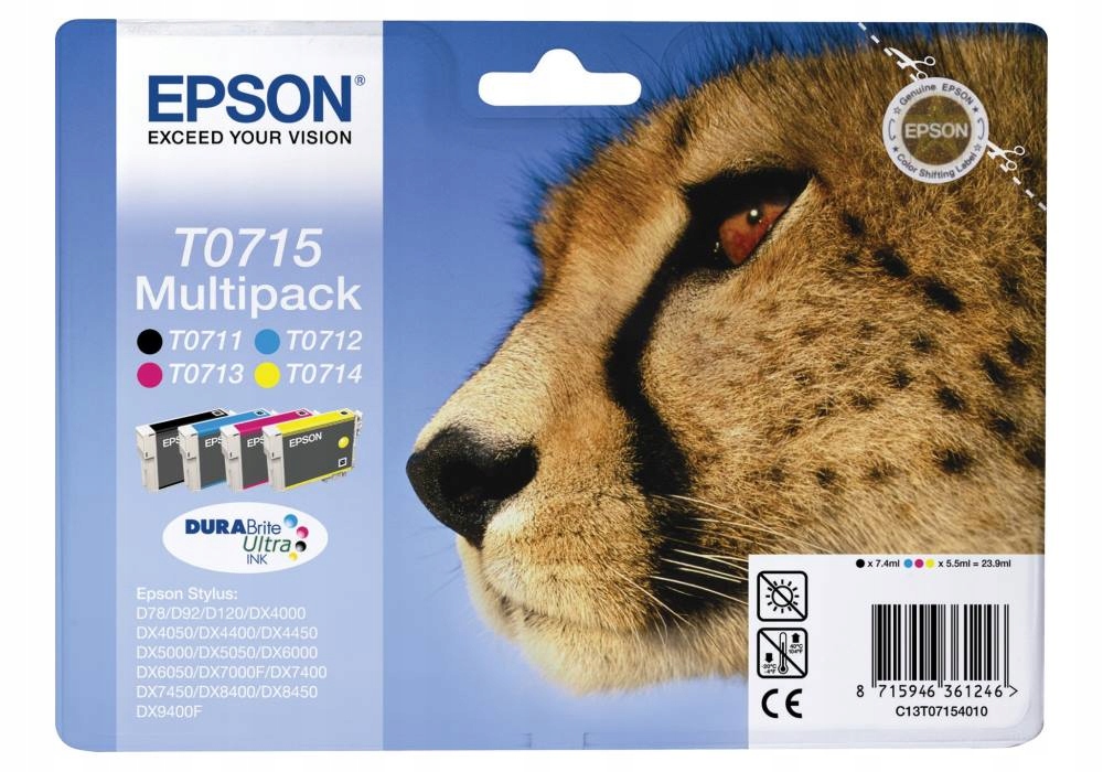 Epson inkoustová náplň/ T0715/ Multipack T0715 DURABrite Ultra Ink/ 4x barv