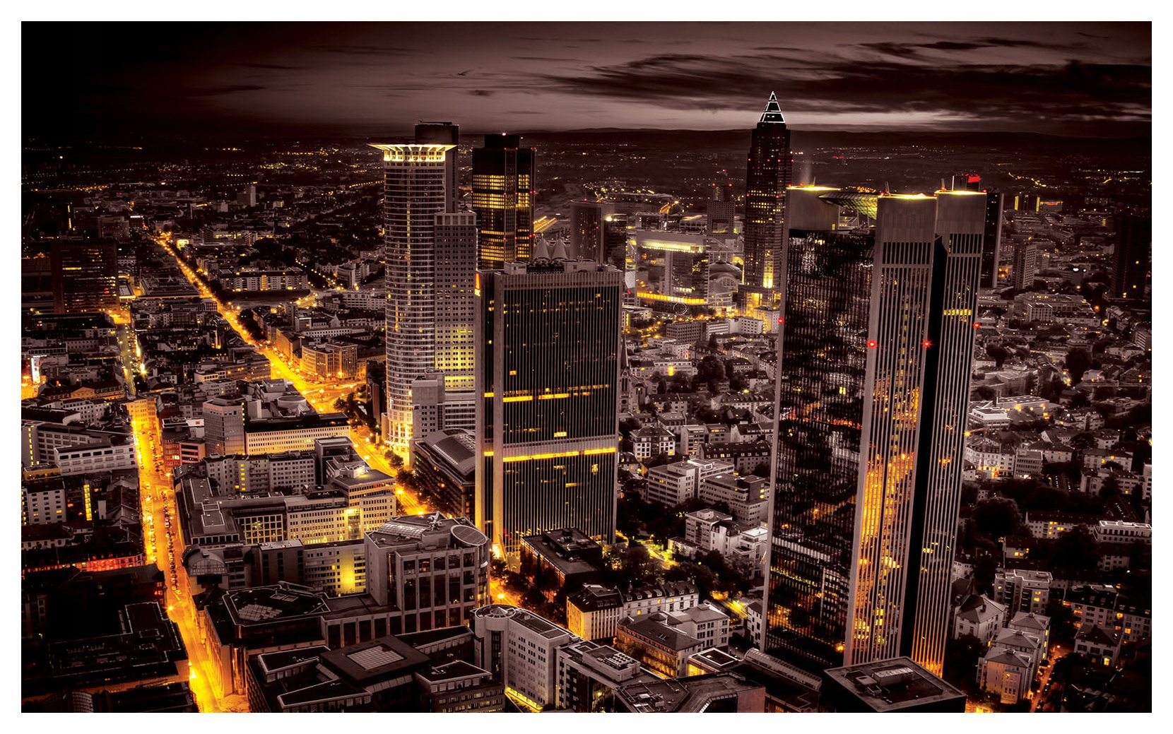Fototapeta Noční město, panorama mrakodrapů, světla 200x140 lepidlo