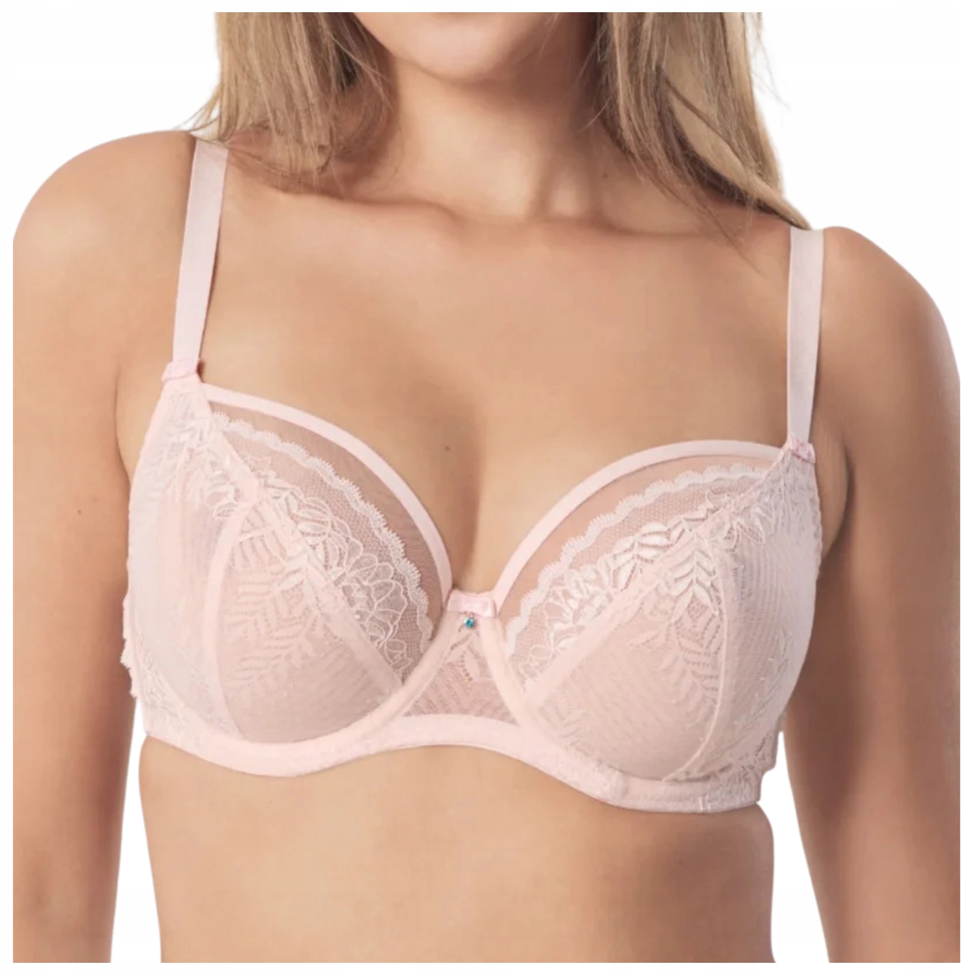 Podprsenka měkká, krajková, pohodlná podprsenka Mefemi Noemi růžová 80D