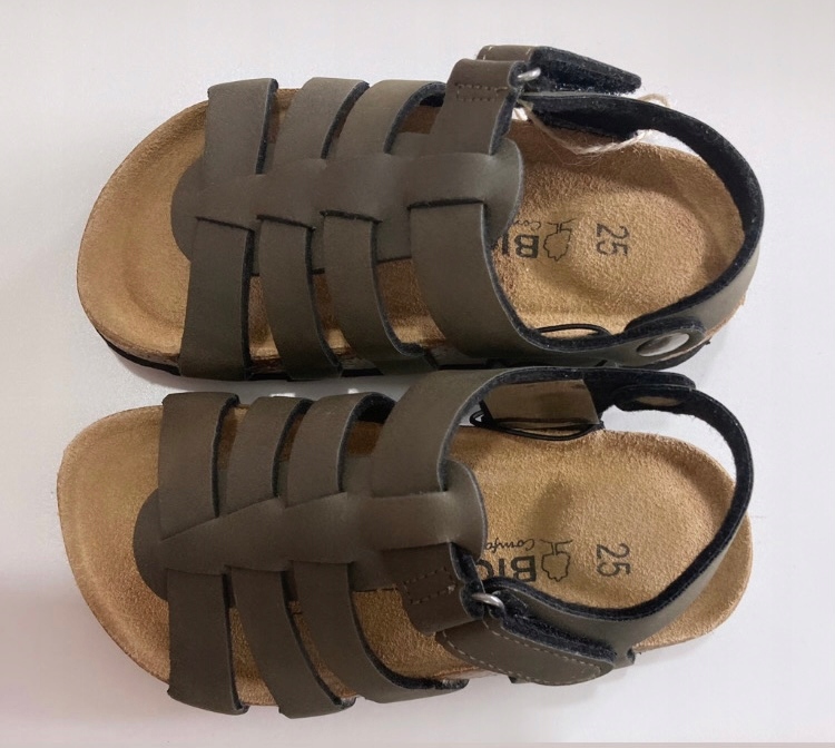 

Sandały khaki skórzana wkładka Biosoft 31 Nowe