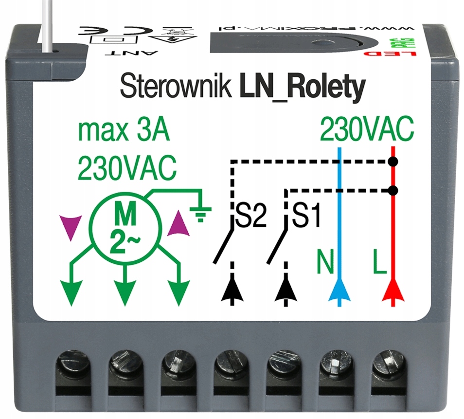 Ovládač roliet Ln-r 230V pre Key prijímač, ovládanie rolety