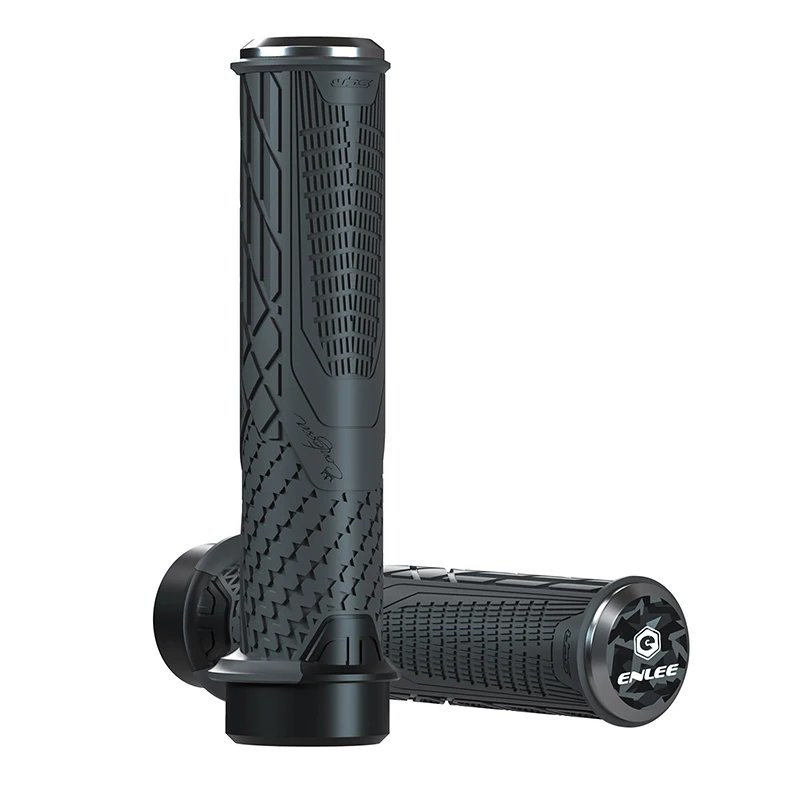 Chwyty gripy rączki kierownicy rowerowe Tpr 138mm z obejmą Enlee szare