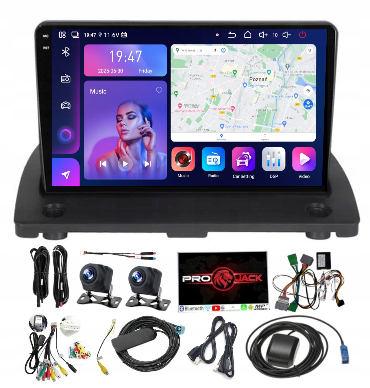 Rádio Navigace Android Carplay Volvo XC90 2003-2013 8/256GB Sim