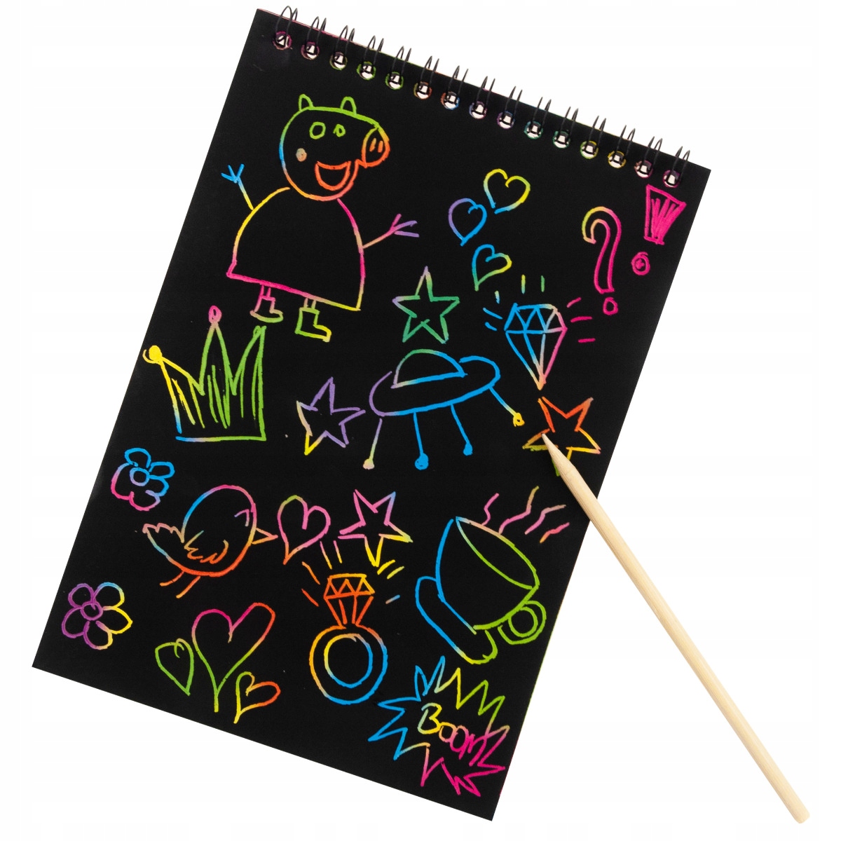 WYDRAPYWANKA ZDRAPYWANKA KOLOROWANKA NOTES A5 Materiał papier