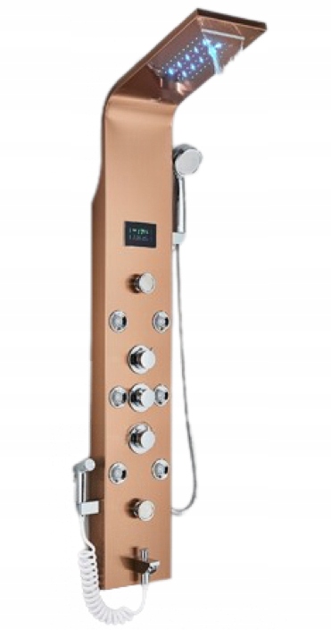 Led sprchový panel, vodopád, hydromasáž Rose Gold