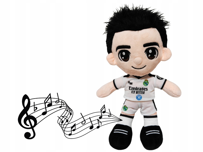 Real Madryt Pluszowa Maskotka Klubowa Piłkarz Z Hymnem Klubu 32 CM