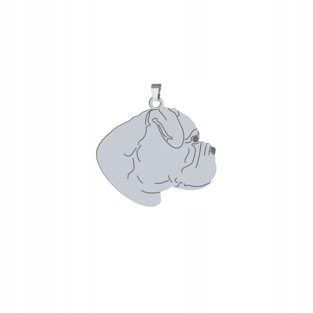 Stříbrný přívěsek se psem Bullmastiff 925 Žena Dárek Gravírování Bonus