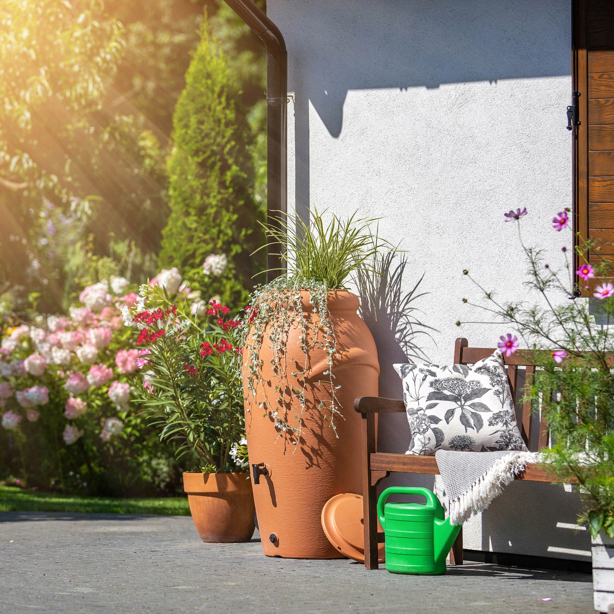 ZBIORNIK NA DESZCZÓWKĘ 210L WODĘ 2w1 ZESTAW Stan opakowania oryginalne