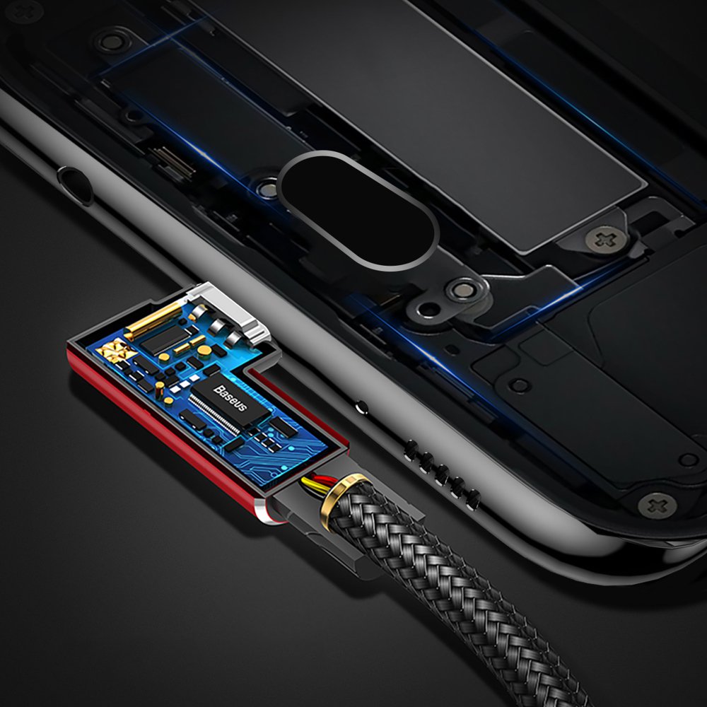 BASEUS MVP ELBOW KABEL PRZEWÓD MICRO USB KĄTOWY Złącza USB - microUSB typ B