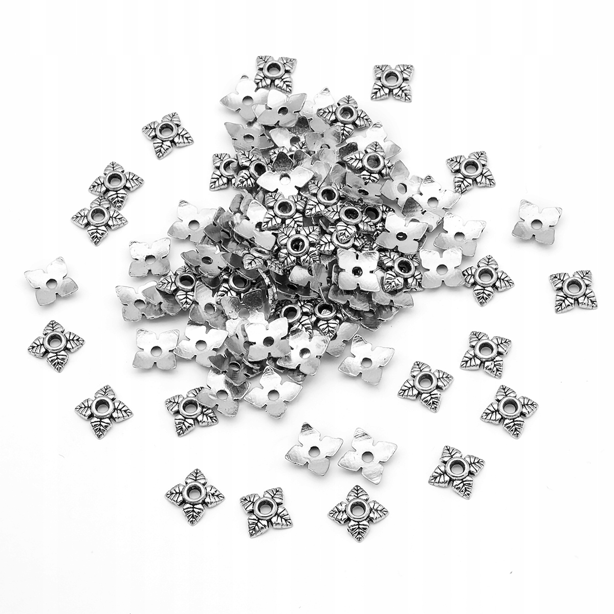 Nakładki Metalowe na Koraliki 6x6x2mm 100szt