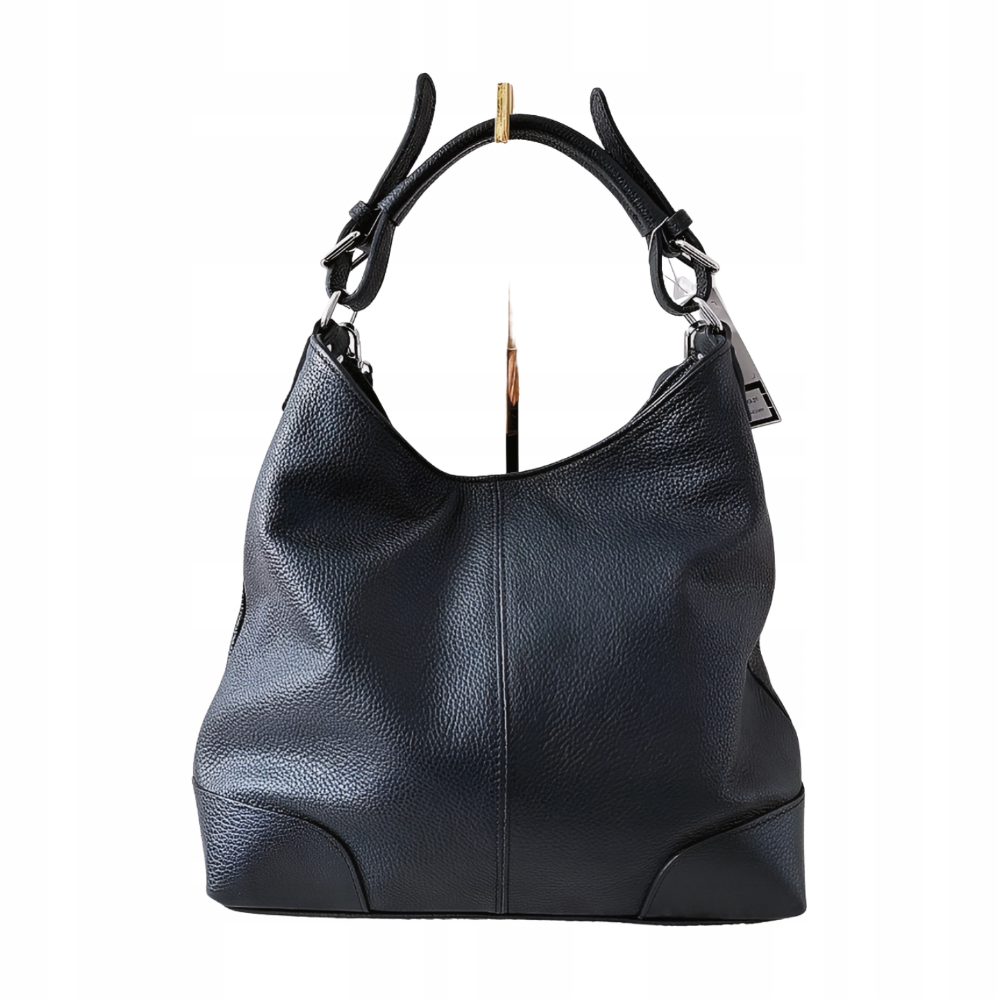 Laura Biaggi kožená shopper taška přes rameno, černá