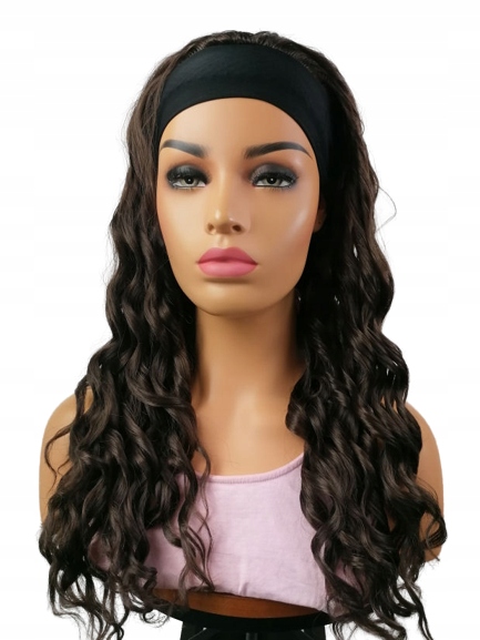 Paruka Na Pásku, dlouhé vlny SafariBlue, hnědá, Futurahair 55 cm