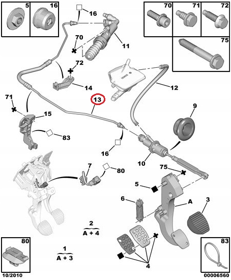 PRZEWOD SPRZEGLA PEUGEOT 307 308 ORYGINAL NOWY Engine Type Gasoline