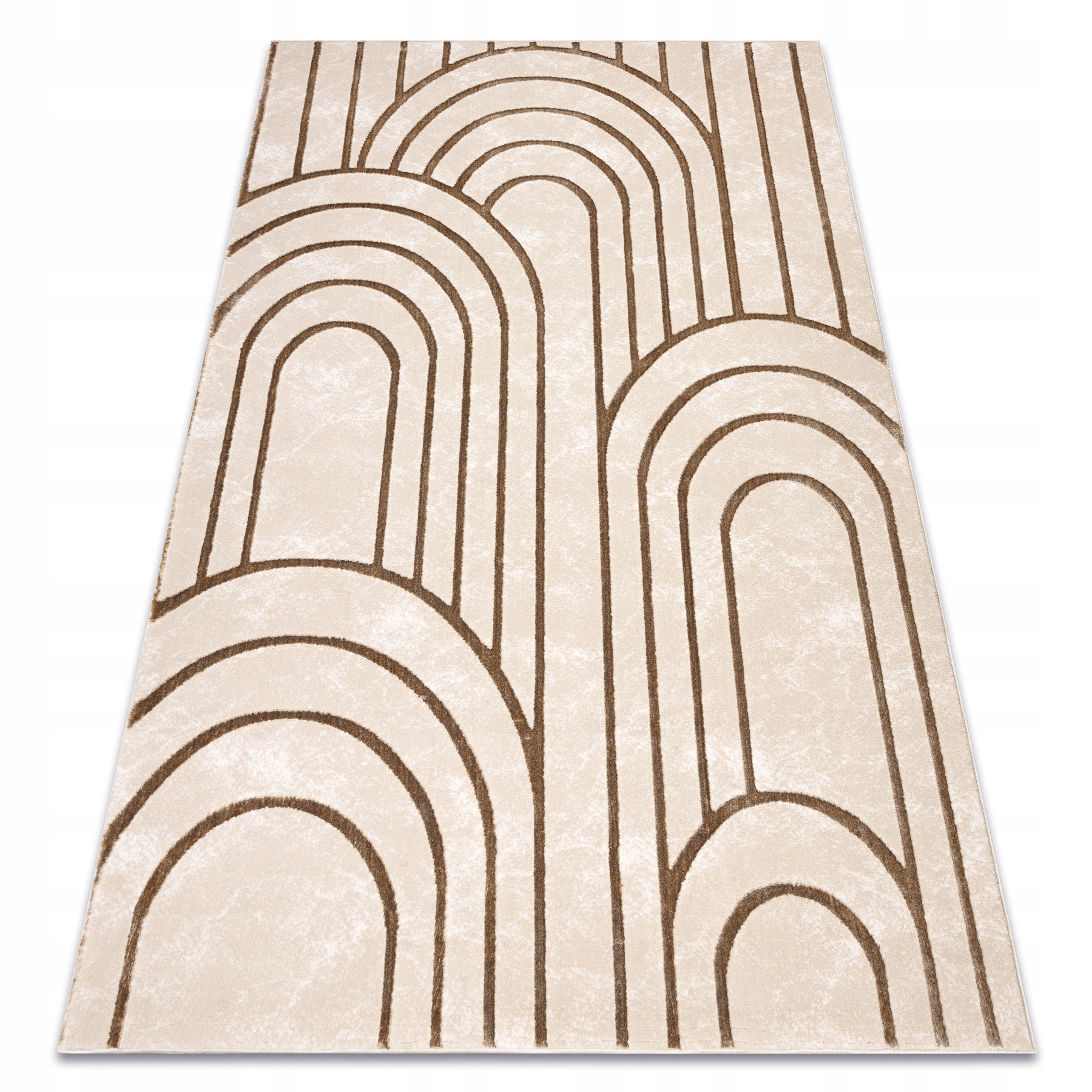 Dywan Strukturalny Dwupoziomowy Geometryczny beż glamour 200x290 cm