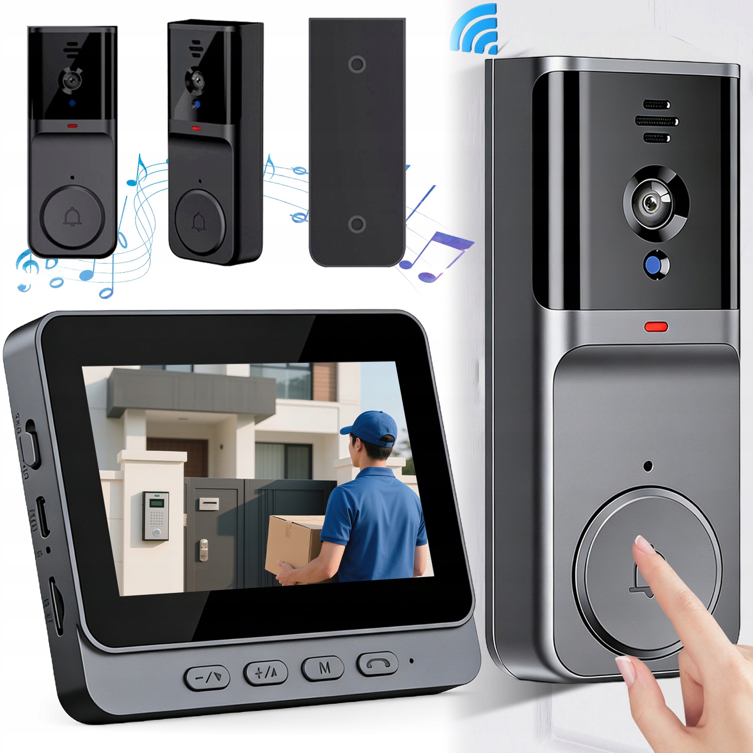 Videovrátnik Domofón Full Hd Zvonček Tuya Obojsmerný Videovrátnik 2.4G