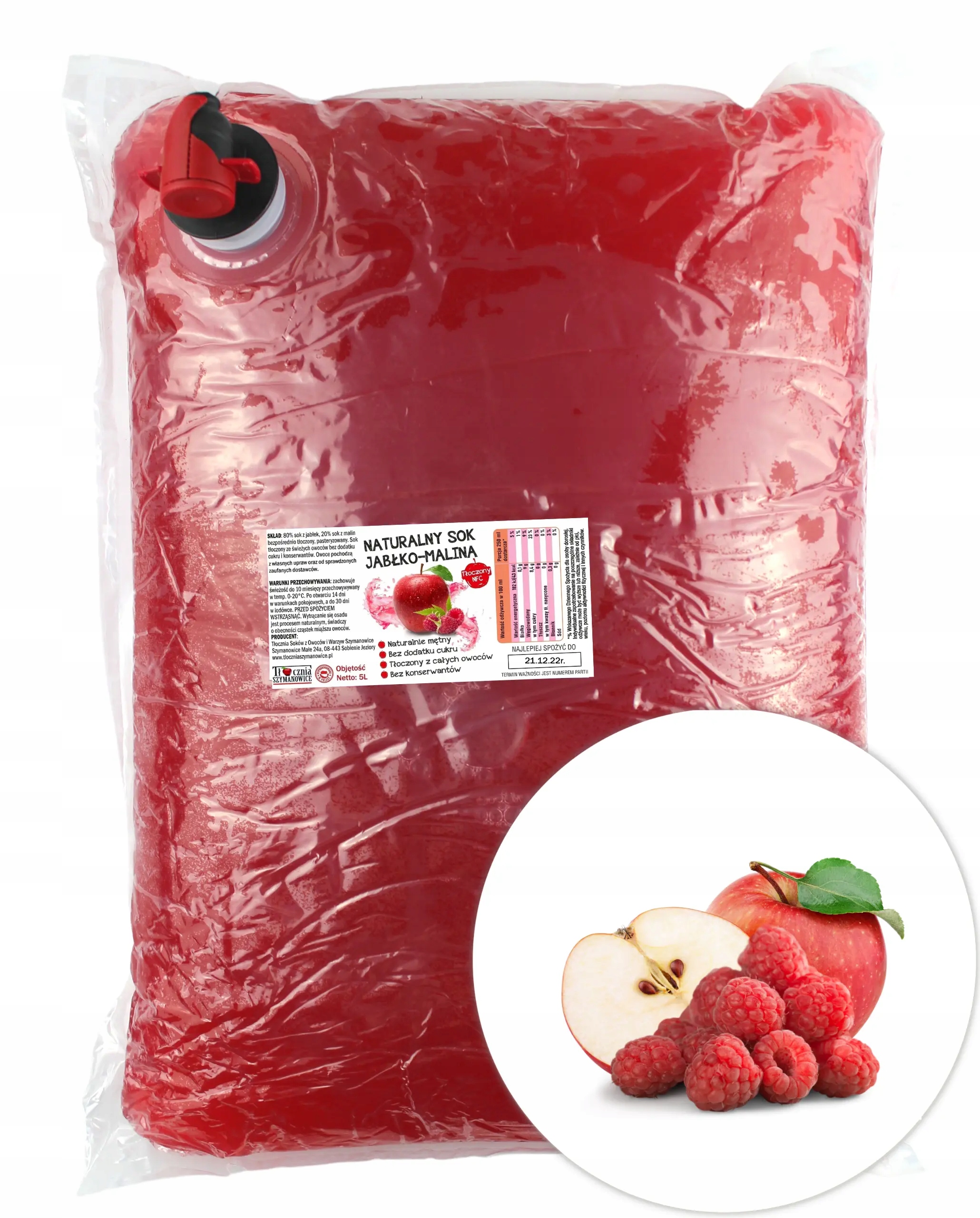 SOK JABŁKO MALINA TŁOCZONY 100% NFC DLA DZIECI