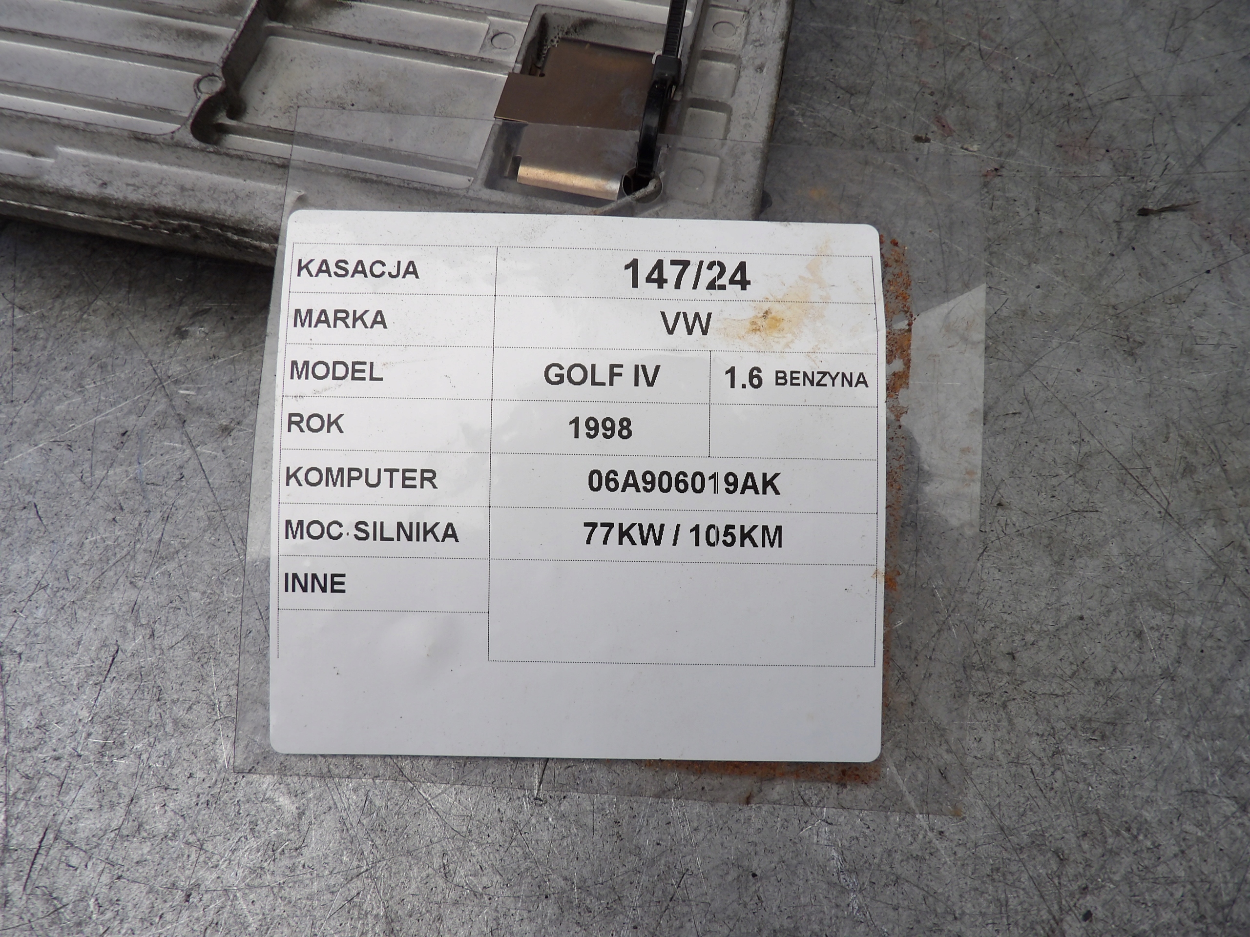 VW Golf IV computer, control unit 06A906019AK 5WP4371