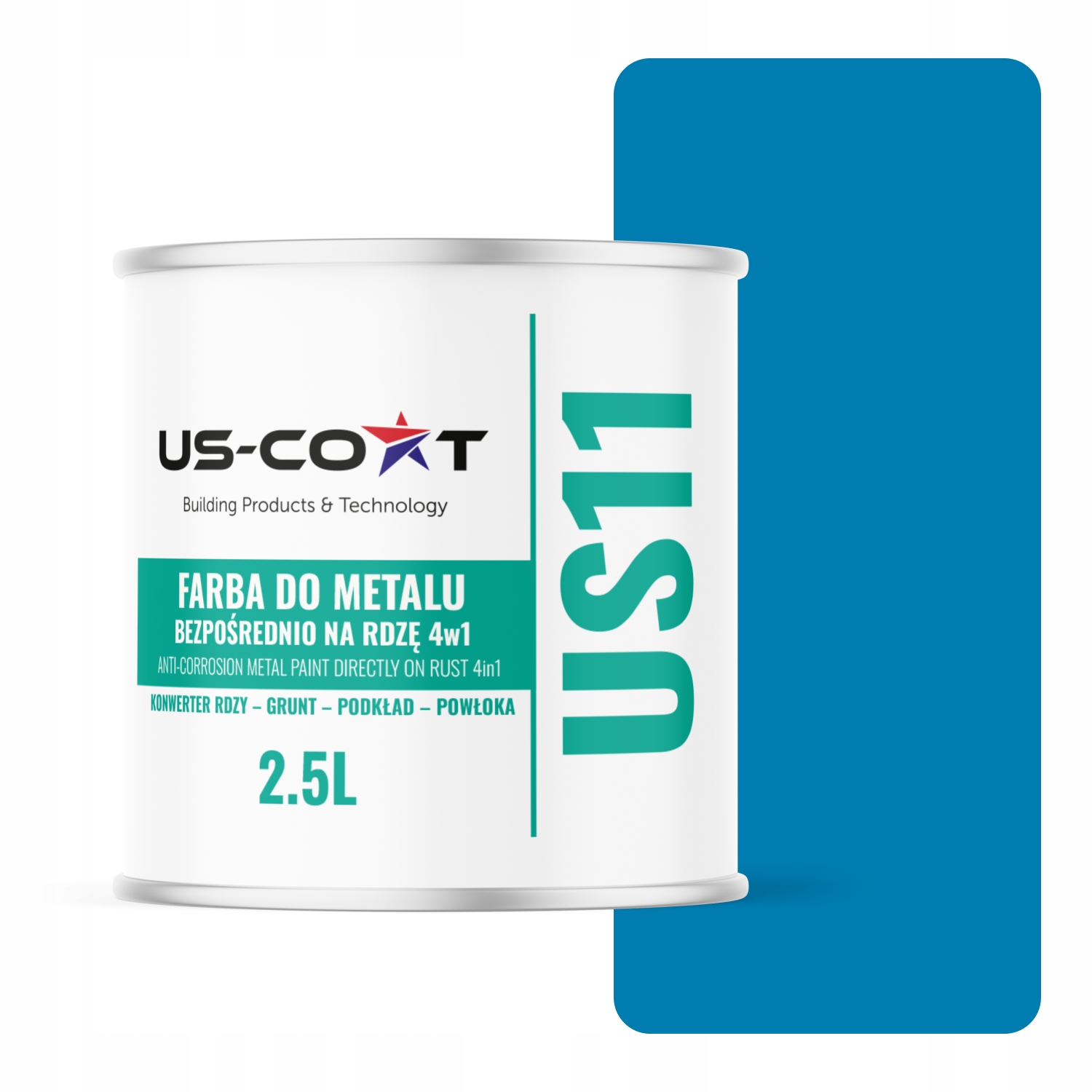 Farba Na Kov Na Hrdzu Plech Aluminium 4v1 Modrá Ral 5015 Lesk 2,5L