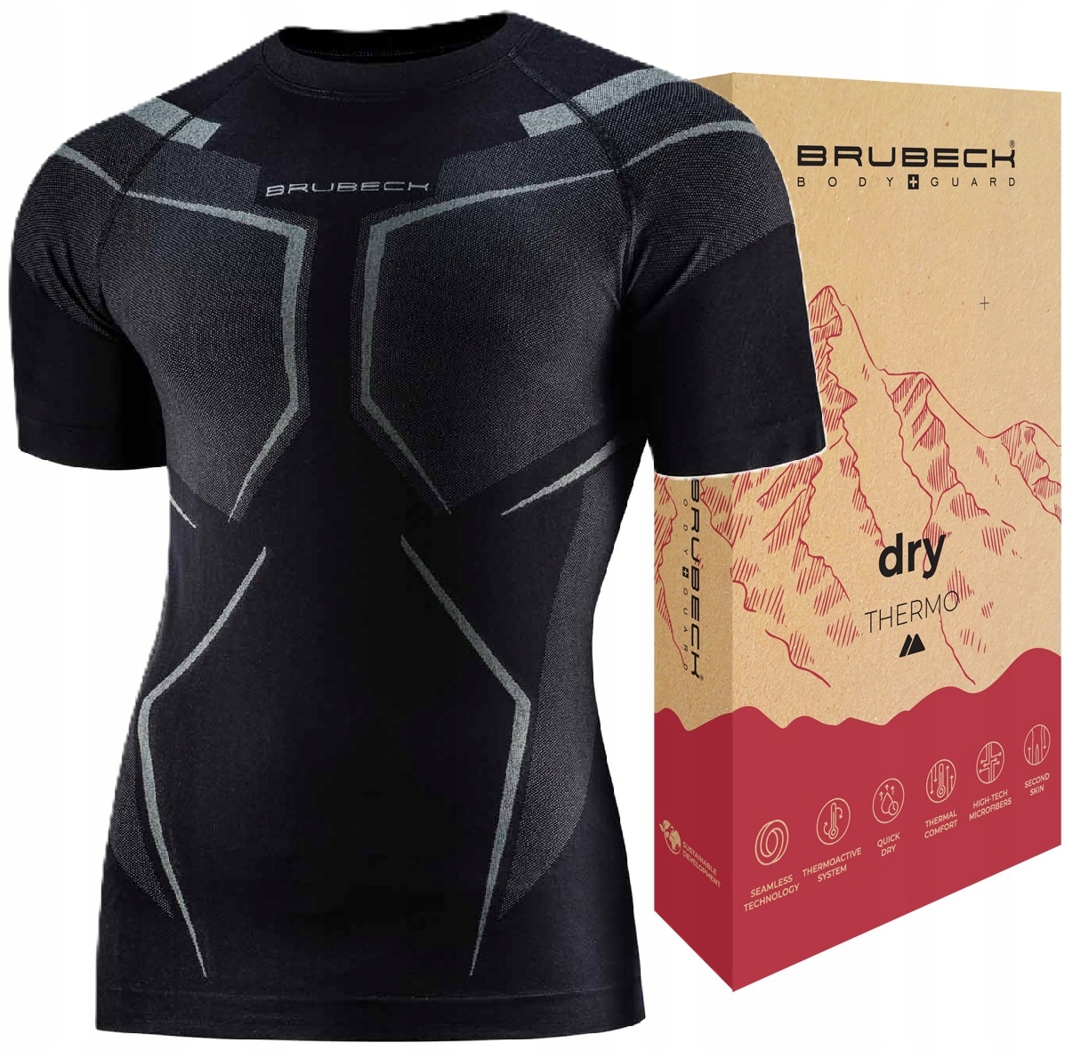 Męska Koszulka Termoaktywna Motocyklowa Pod Kombinezon Brubeck Dry Men -XL