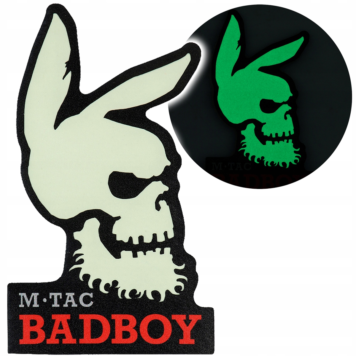 Naszywka Emblemat Bad Boy Karta Pik Świecąca Rzep M-tac Czarna