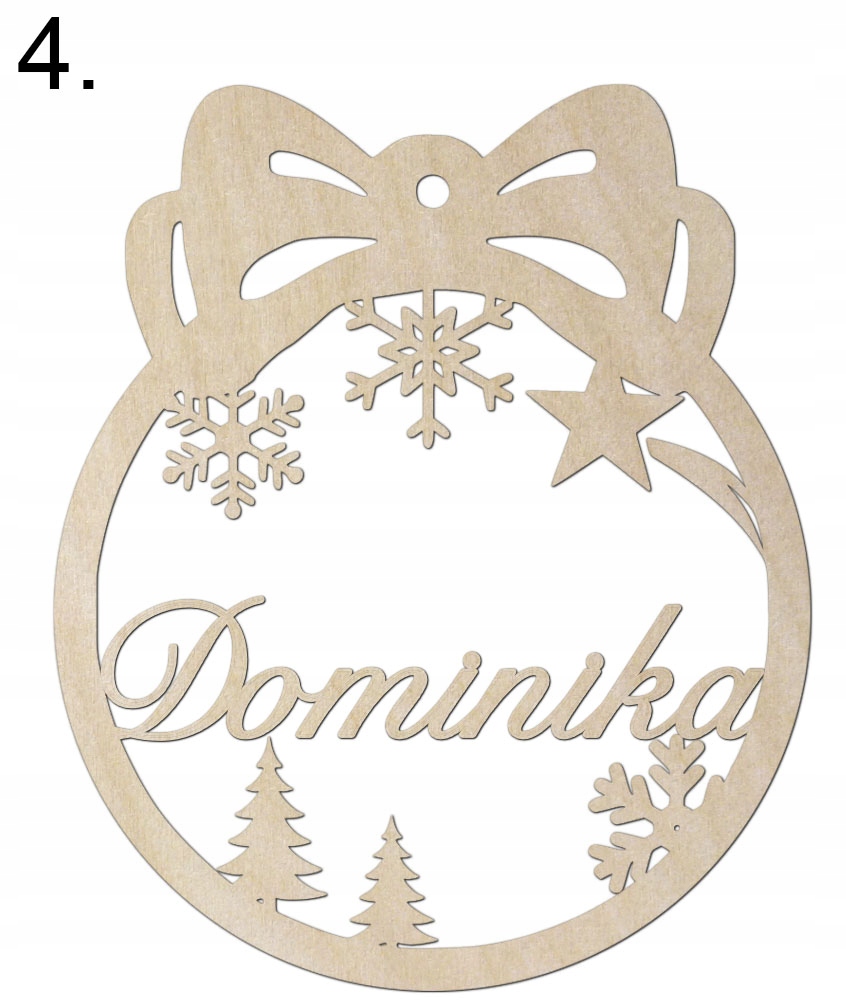 

Bombka drewniana z imieniem personalizowana 5 wzor