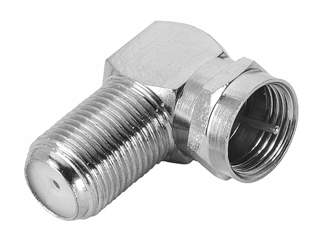 

Adapter antenowy Rf F/wtyk-F/gniazdo kątowy 75Ohm