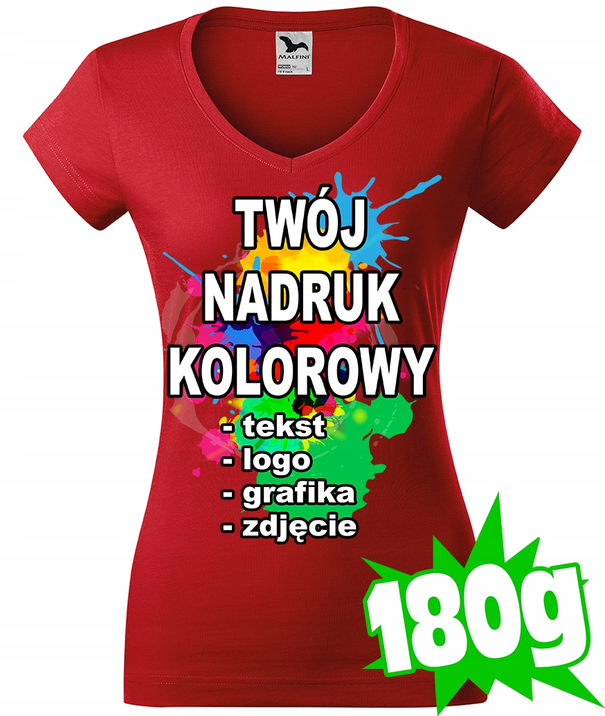

Koszulka Z Własnym Nadrukiem damska XL V-neck 07